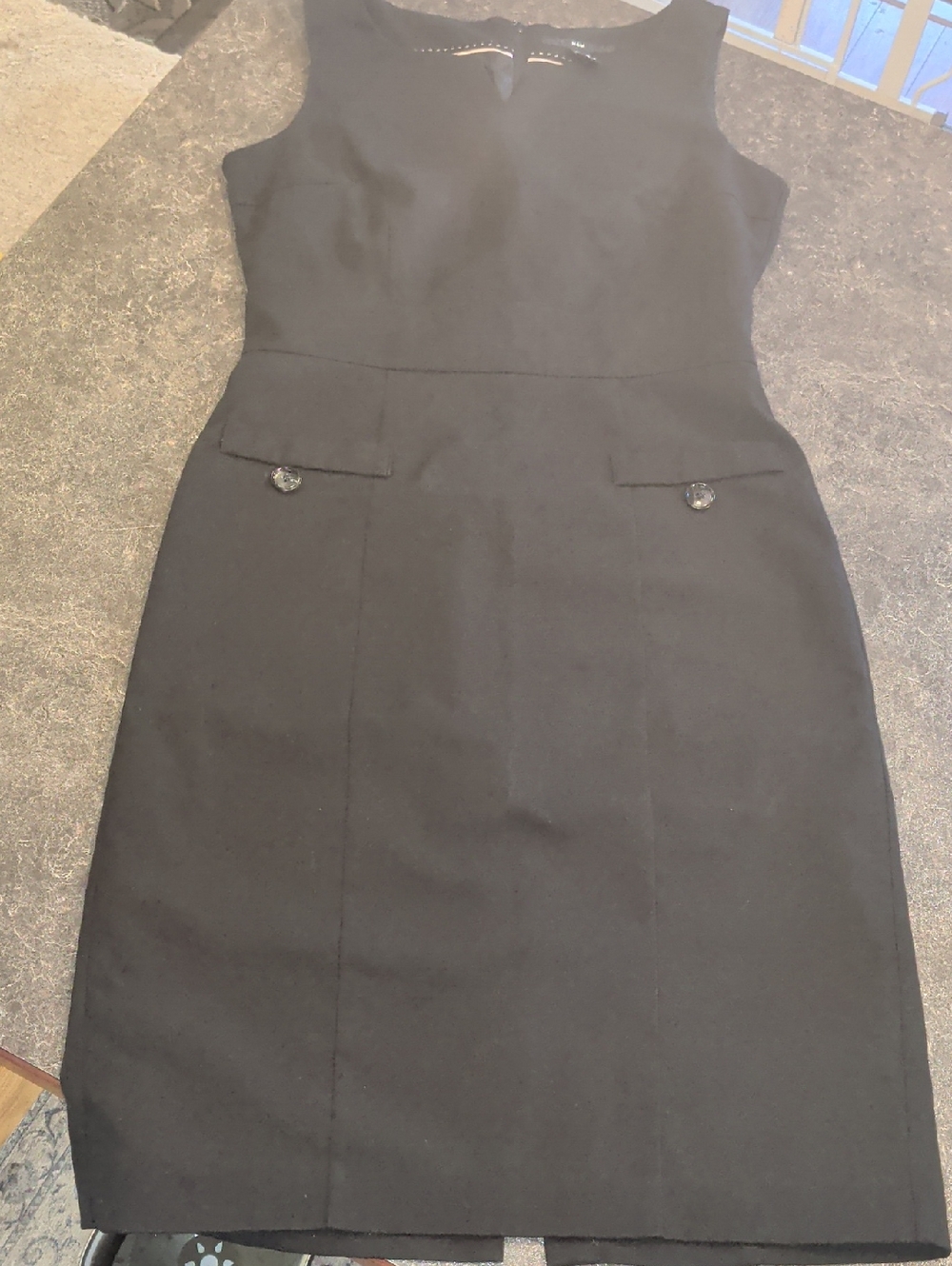 H&M Black Sleeveless Sheath Midi Dress